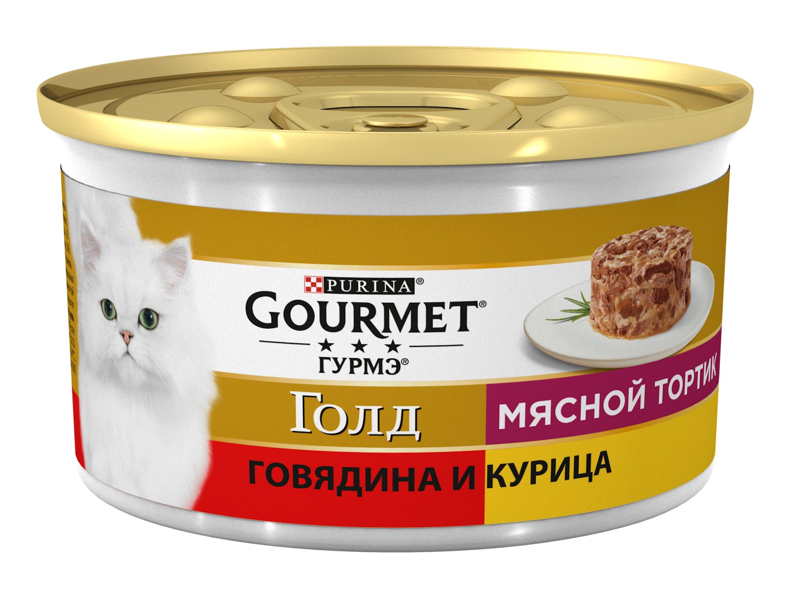 фото Консервы для кошек gourmet gold мясной тортик с говядиной и курицей, 85г