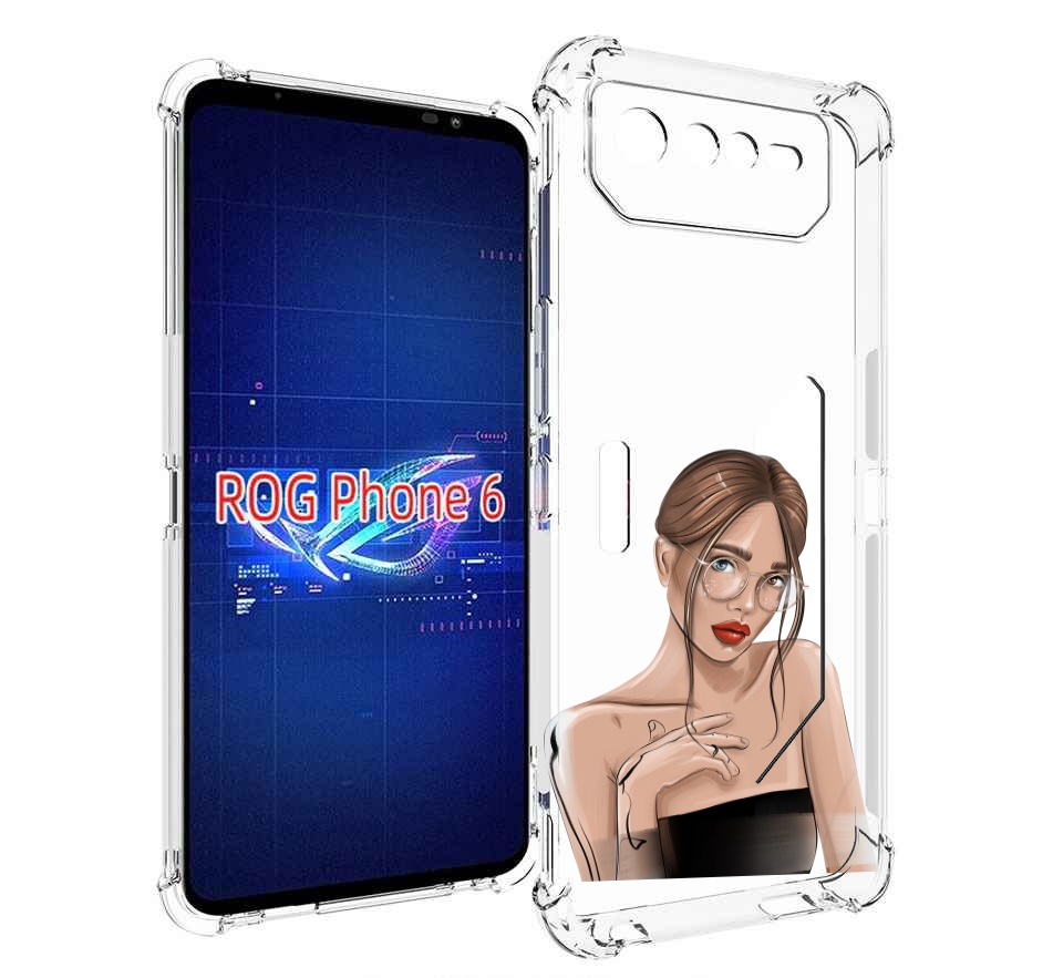 Чехол MyPads девушка-в-очках-с-красивыми-глазами женский для Asus ROG Phone 6