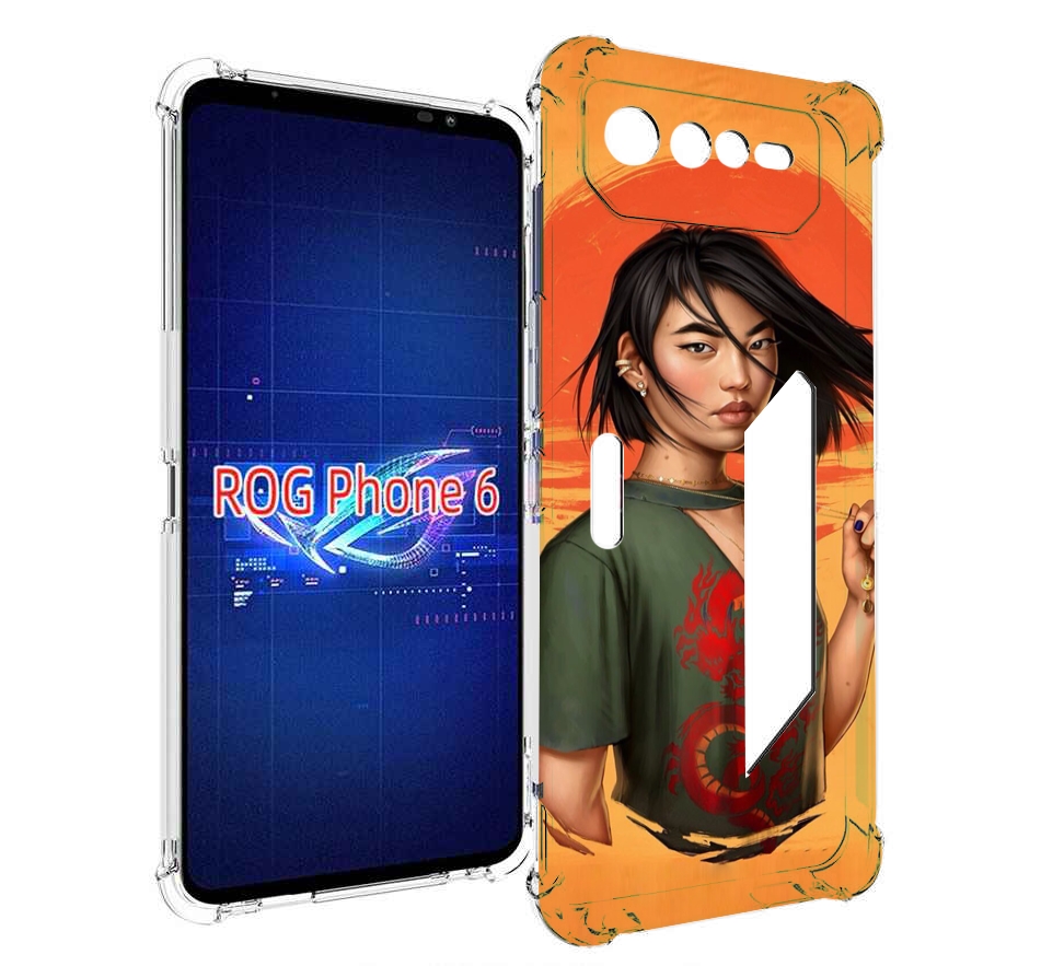 

Чехол MyPads девушка-в-оранжевом-фоне женский для Asus ROG Phone 6, Прозрачный, Tocco