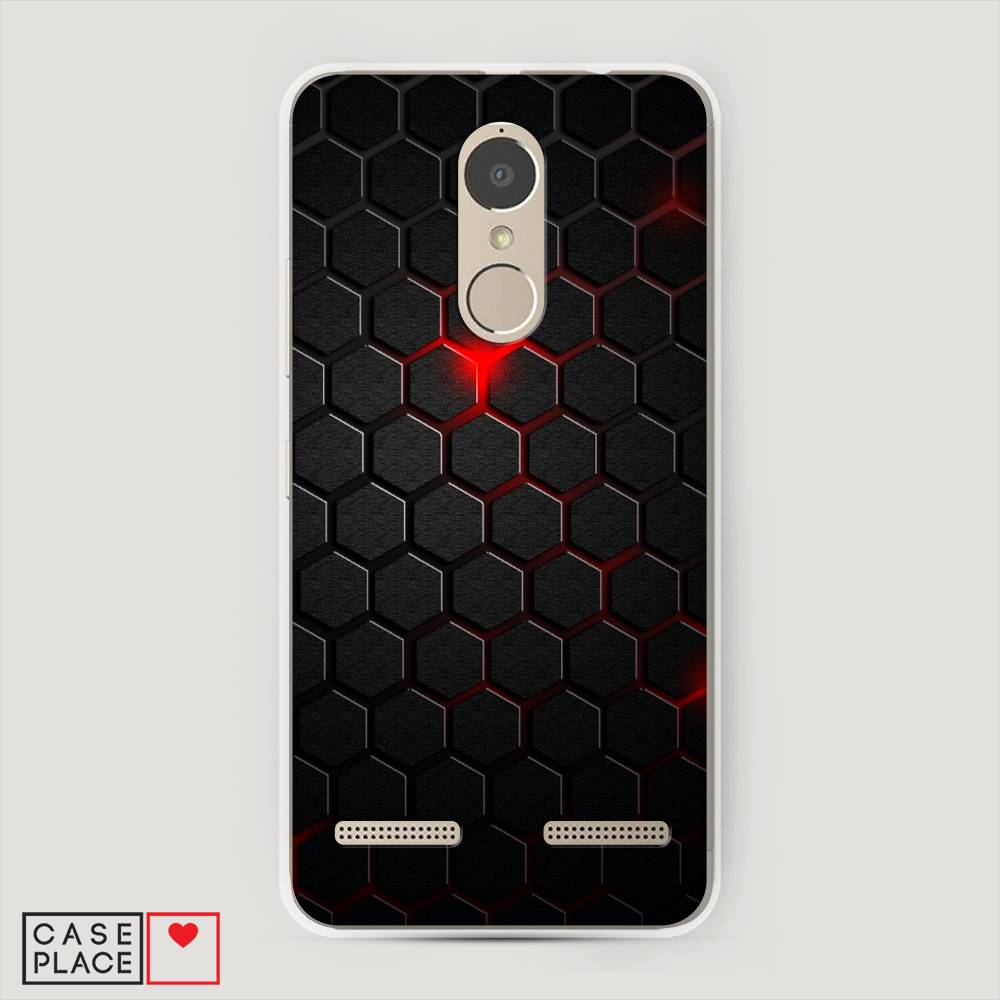 фото Чехол awog "фон соты красные" для lenovo k6 power