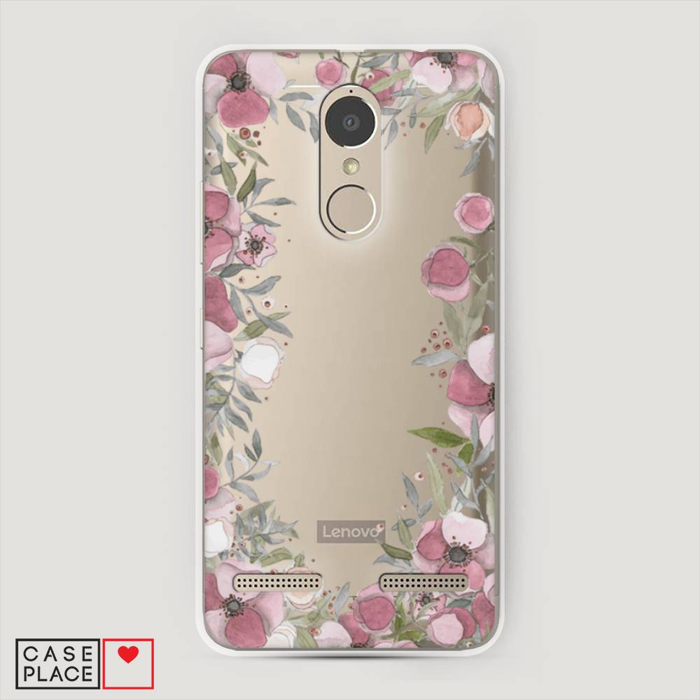 

Чехол Awog на Lenovo K6 Power / Леново K6 Power "Розовая цветочная рамка", 112350-8