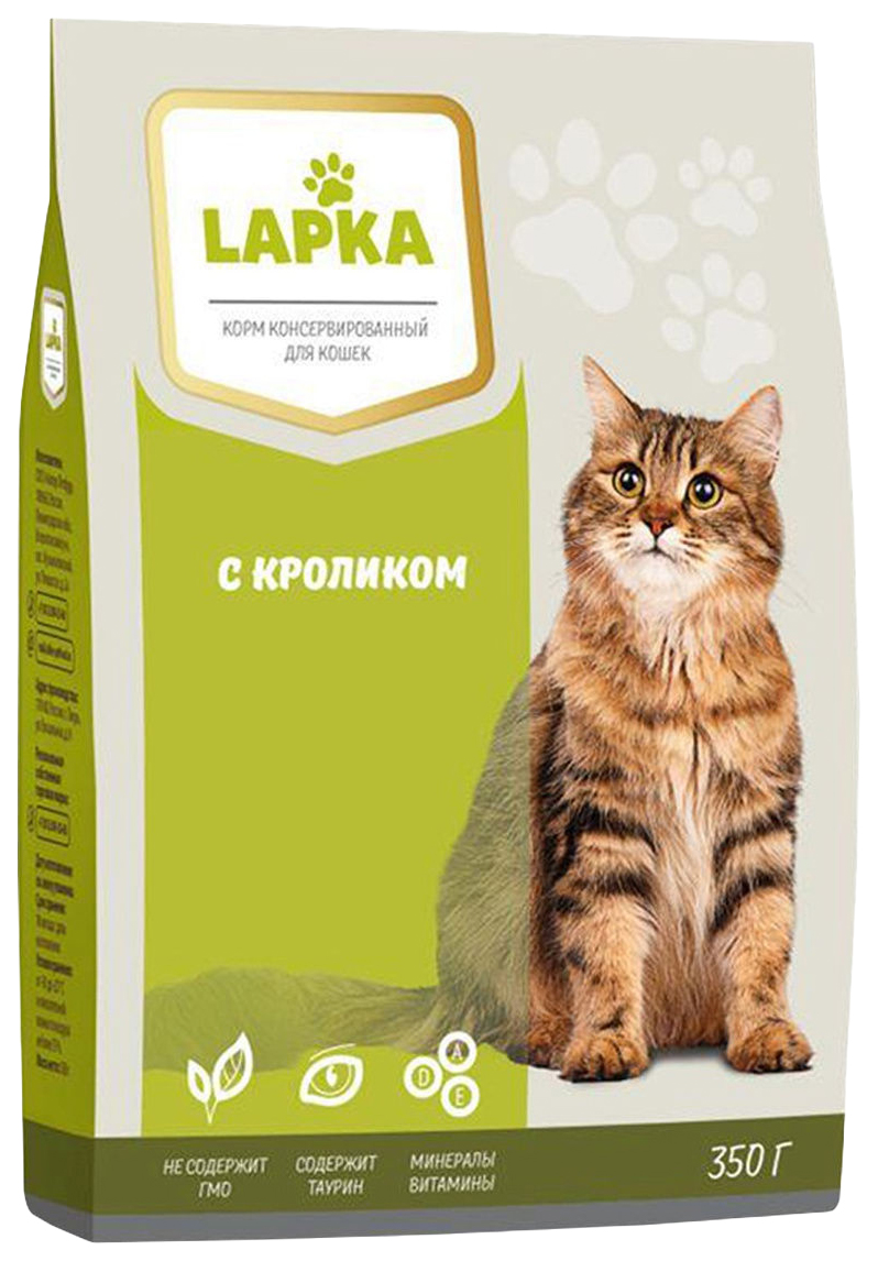 фото Сухой корм для кошек lapka, кролик, 350 г