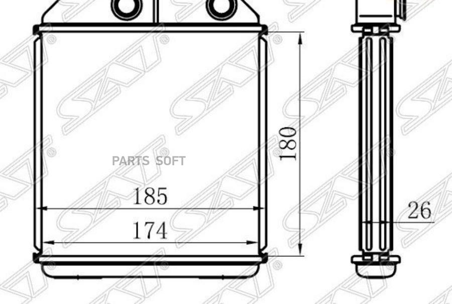 

SAT Радиатор отопителя салона MITSUBISHI PAJERO/MONTERO SPORT 98-09/L200 96-07