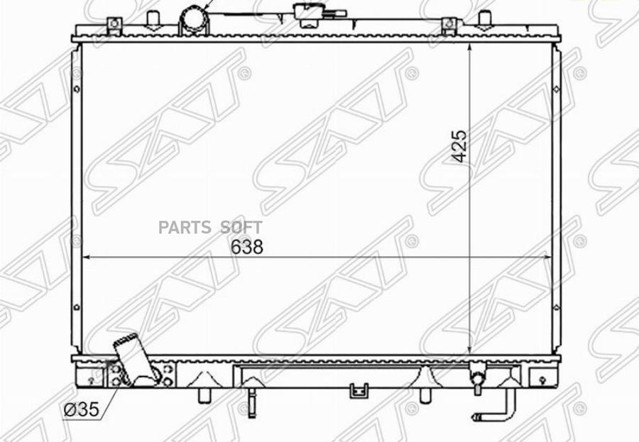 

SAT Радиатор MITSUBISHI CHALLENGER/MONTERO SPORT V6 3.0/3.5 96-02 пластинчатый