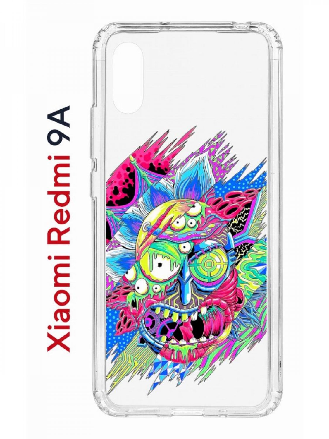 Чехол на Redmi 9A Kruche Print Многоликий Рик,противоударный бампер,с защитой камеры