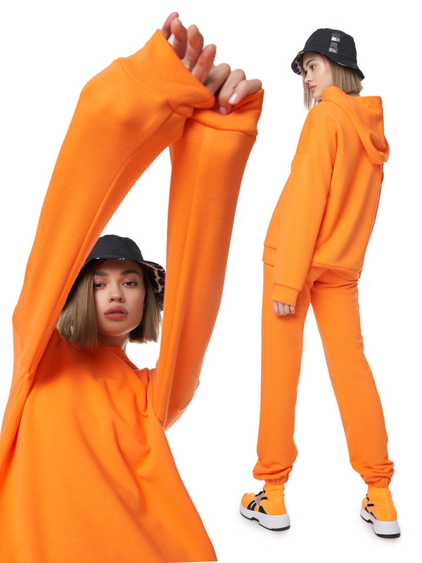 фото Спортивный костюм женский hochusebetakoe sts 01 оранжевый 42 ru