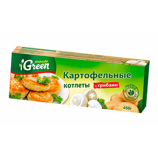 фото Котлеты картофельные морозко green с грибами 450 г