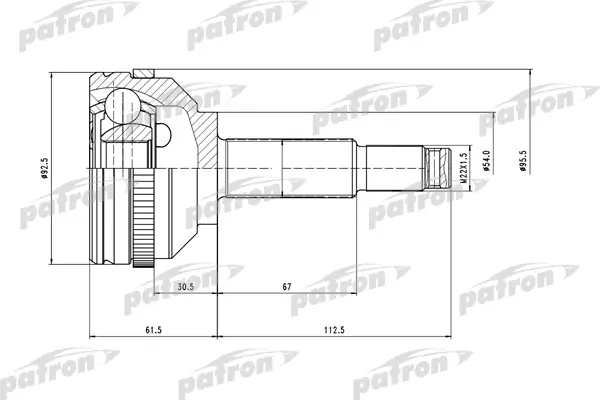 

ШРУС наружн к-кт 26x54x32 ABS:47T CHRYSLER: PACIFICA 04-08 - С ABS PATRON PCV6751