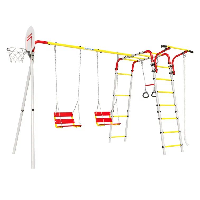 Комплекс уличный спортивный Romana Акробат 2 + качели R 103 19 05 белый красный желтый палка гимнастическая 70 см красный