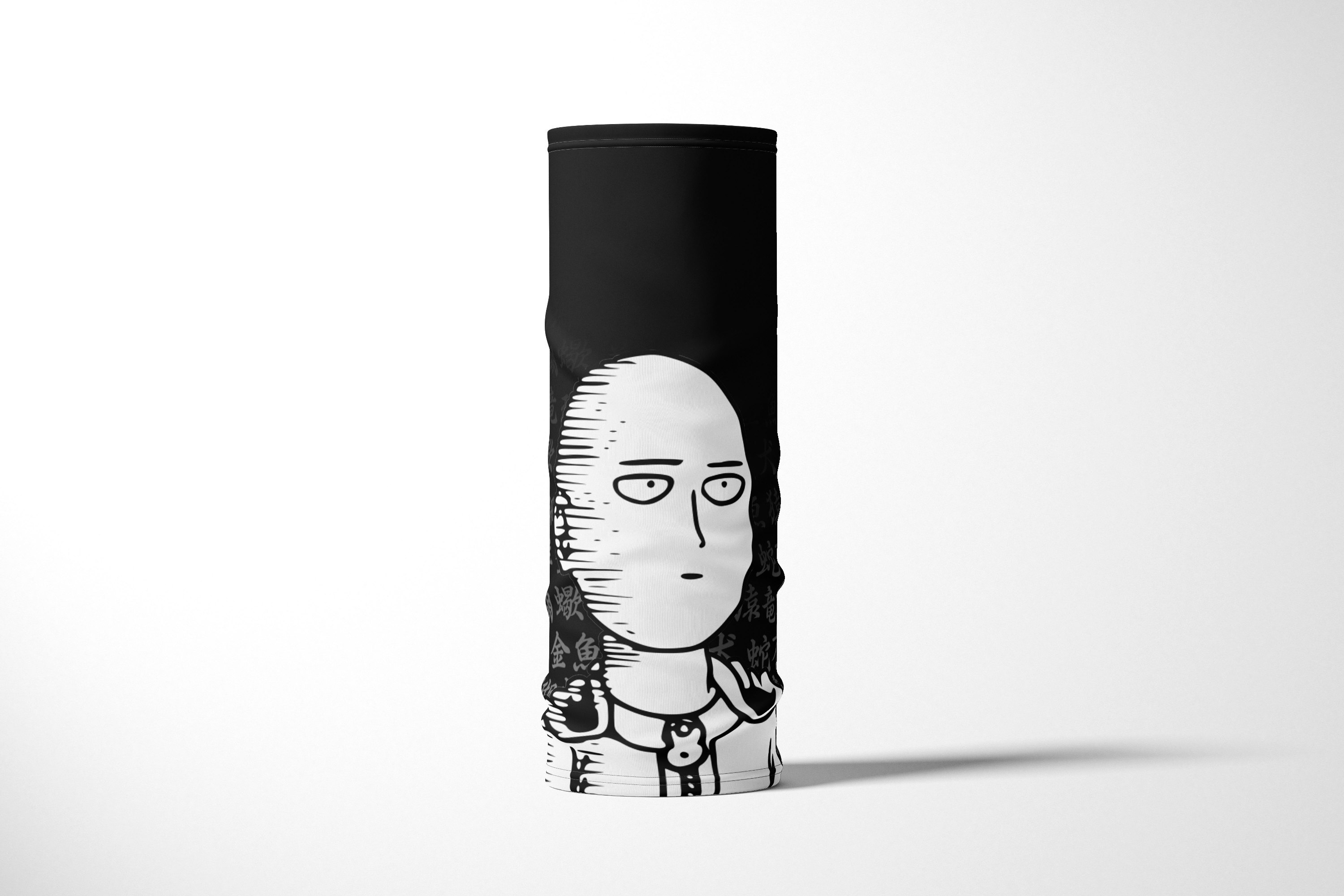 

Бандана / Бафф / Снуд-трансформер / Аниме / One Punch Man Сайтама паттерн иероглифы, Белый;черный, BBuffVM_VM1890993