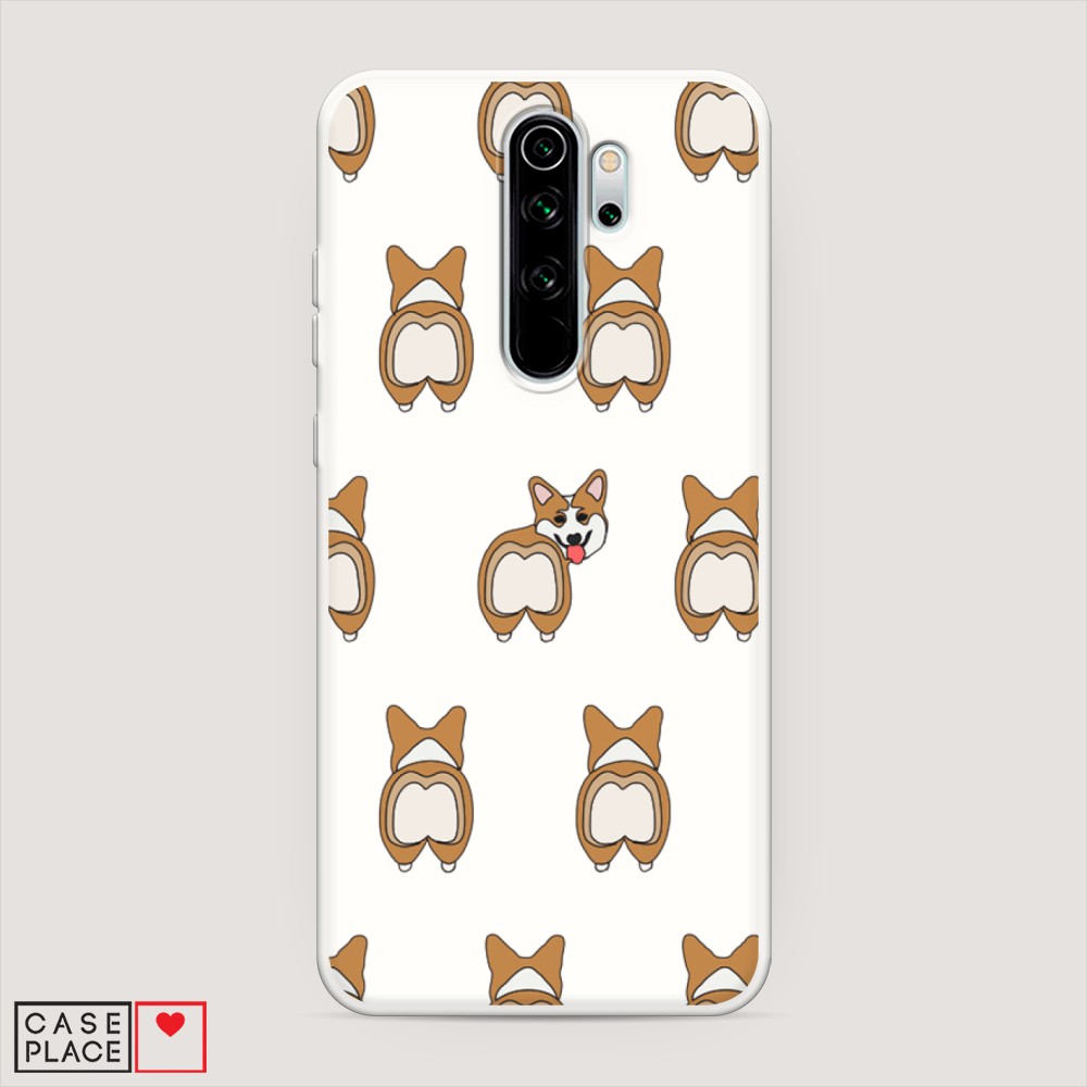 

Матовый силиконовый чехол "Милый корги фон" на Xiaomi Redmi Note 8 Pro