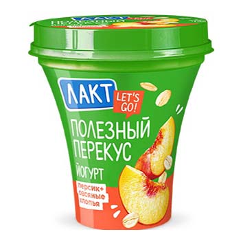 

Йогурт Лакт Полезный перекус Персик-Овсяные хлопья 2,7% 270 г