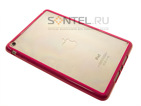 

ct Накладка PC с каймой для iPad mini, прозрачная с розовым