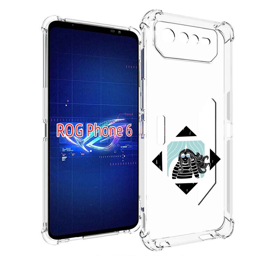 

Чехол MyPads девушка-в-квадратике для Asus ROG Phone 6, Прозрачный, Tocco