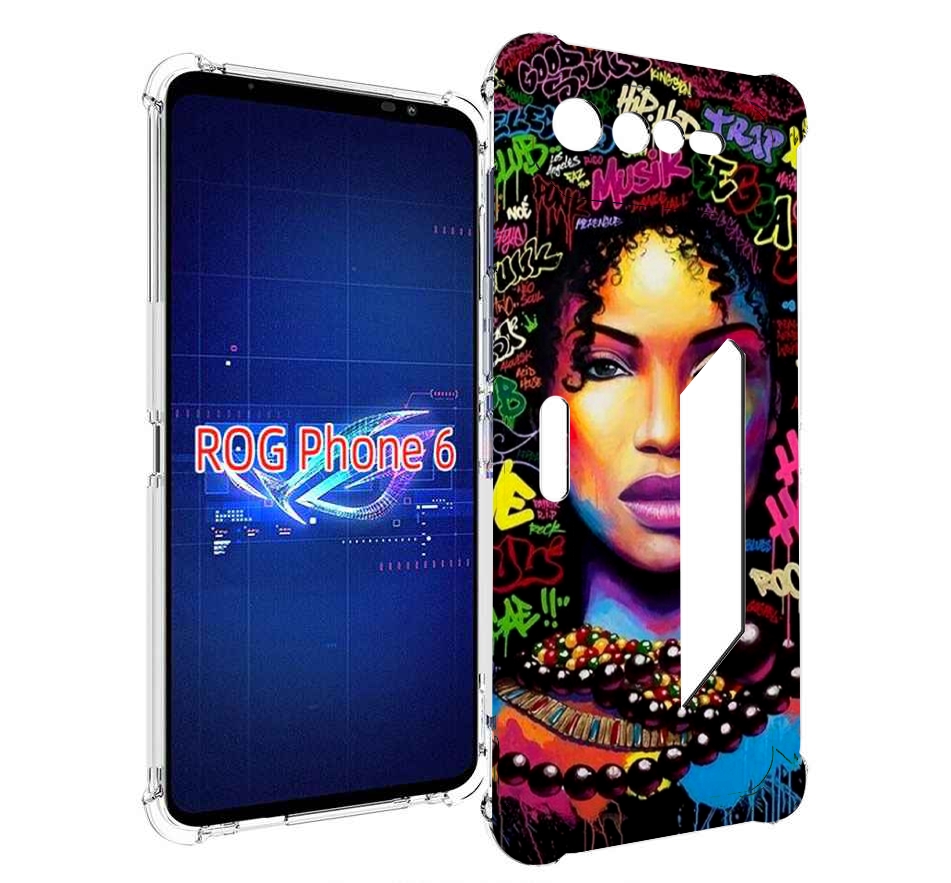 

Чехол MyPads девушка-в-граффити женский для Asus ROG Phone 6, Прозрачный, Tocco