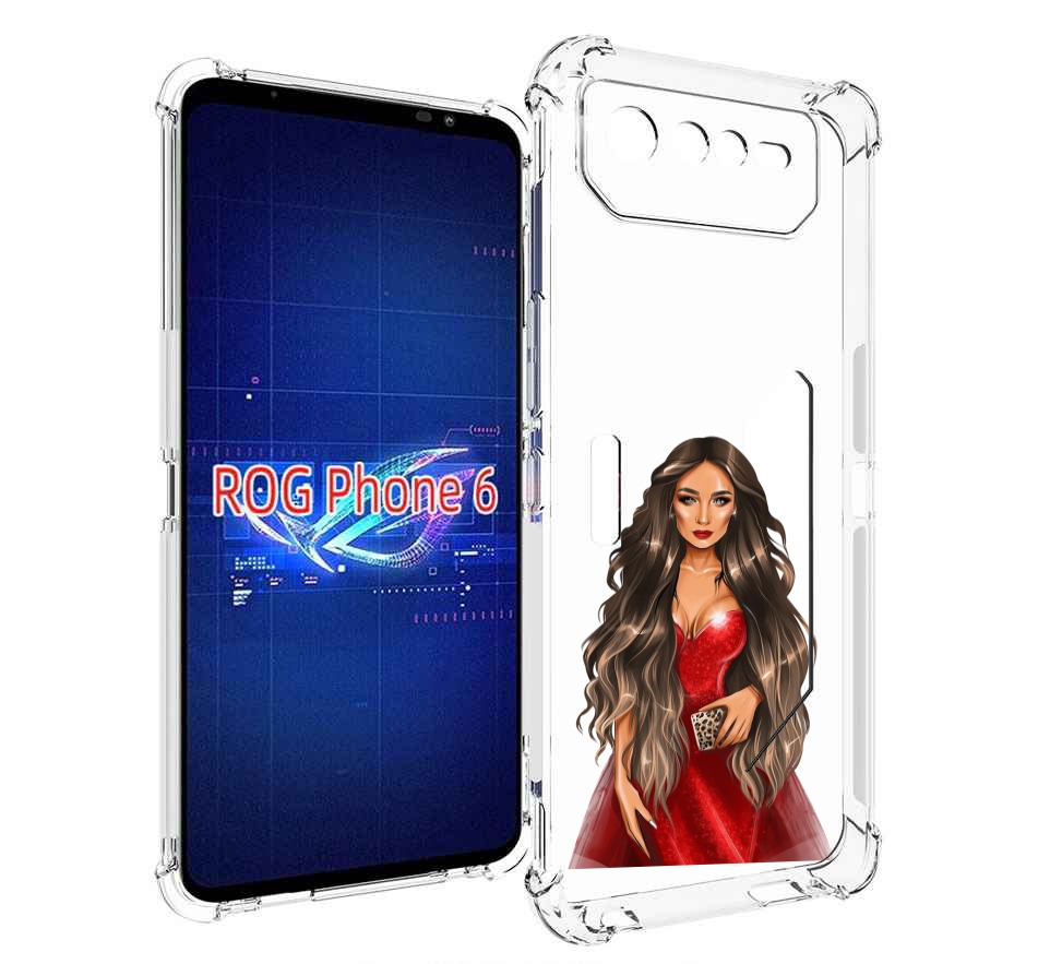 

Чехол MyPads девушка-в-вечернем-платье женский для Asus ROG Phone 6, Прозрачный, Tocco