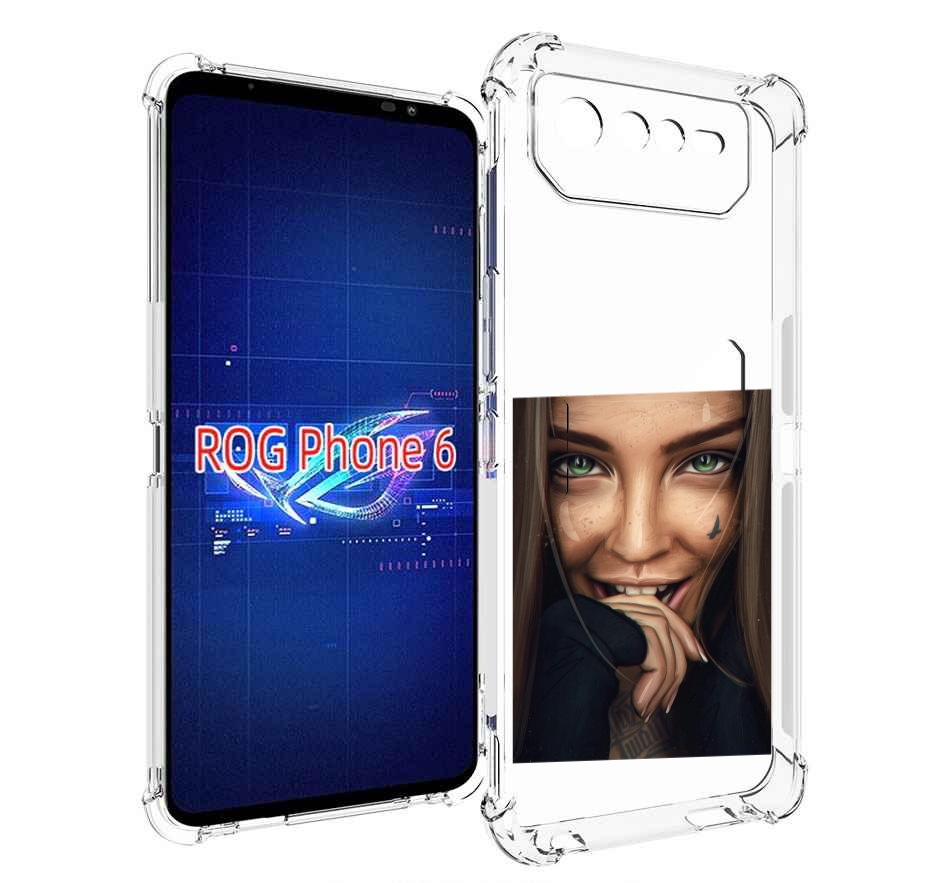 

Чехол MyPads девушка улыбается женский для Asus ROG Phone 6, Прозрачный, Tocco