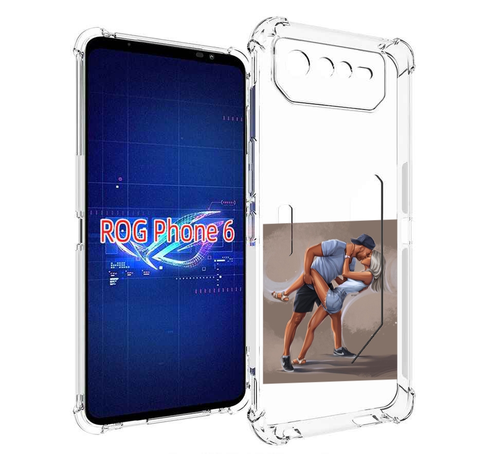 

Чехол MyPads девушка с парнем танцуют женский для Asus ROG Phone 6, Прозрачный, Tocco