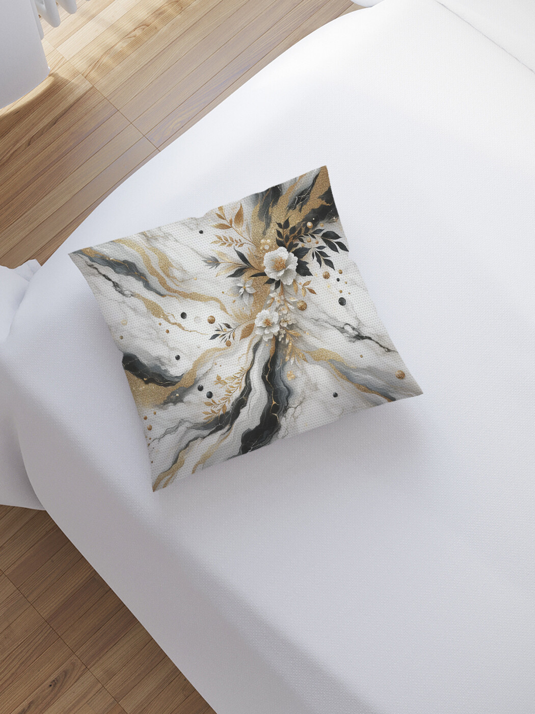 

Наволочка декоративная JoyArty Цветы с золотой пыльцой 45х45, sl_sd2865, Серый
