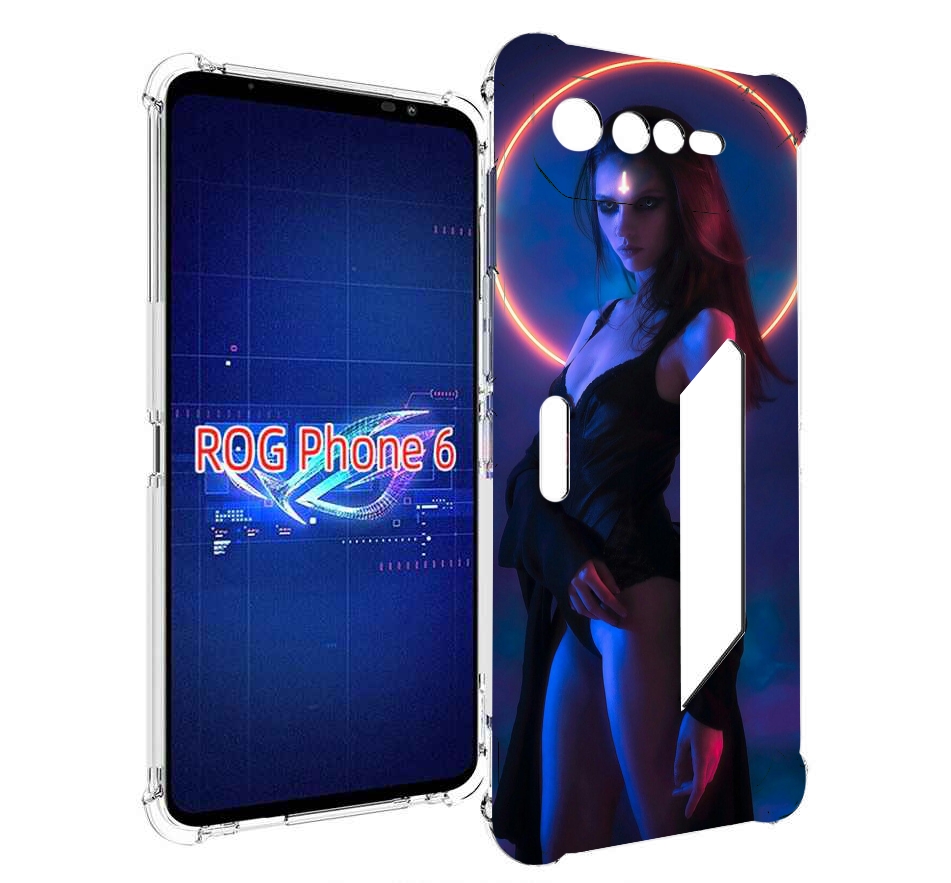 

Чехол MyPads девушка с неоновым кругом женский для Asus ROG Phone 6, Прозрачный, Tocco