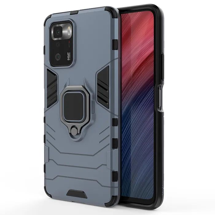 

Противоударный чехол с кольцом Panther Case для Xiaomi Poco X3 GT, Синий, Poco X3 GT