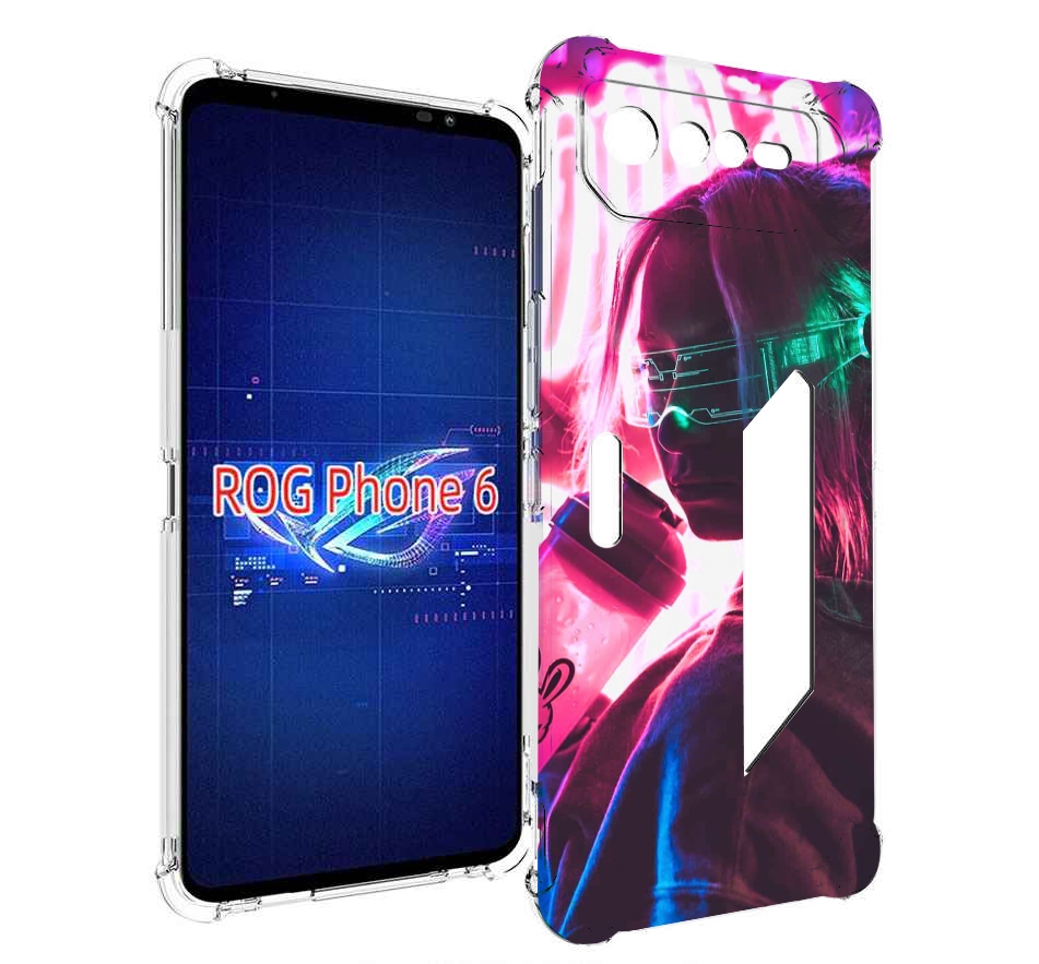 

Чехол MyPads девушка неоновый фон женский для Asus ROG Phone 6, Прозрачный, Tocco