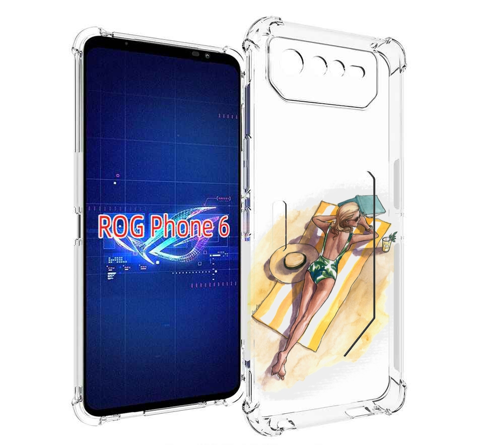 

Чехол MyPads девушка на пляже женский для Asus ROG Phone 6, Прозрачный, Tocco