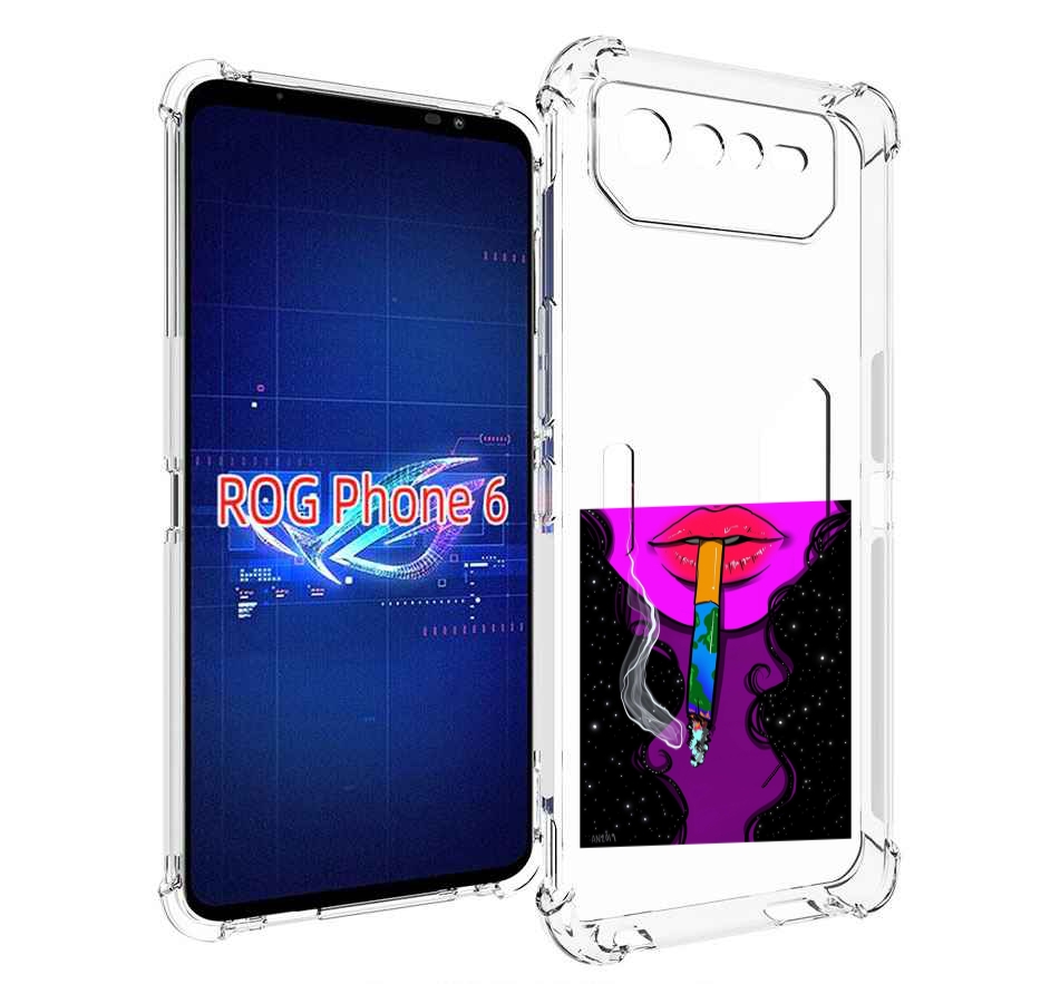 

Чехол MyPads девушка курит землю женский для Asus ROG Phone 6, Прозрачный, Tocco