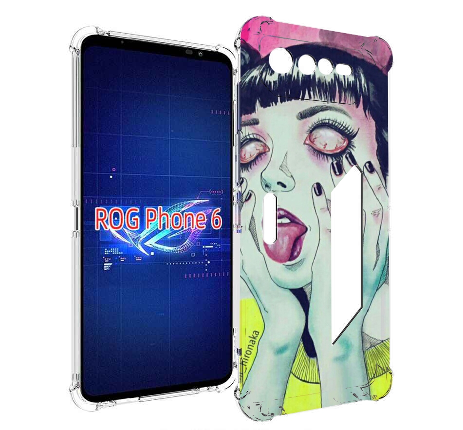 

Чехол MyPads девушка без зрачков для Asus ROG Phone 6, Прозрачный, Tocco