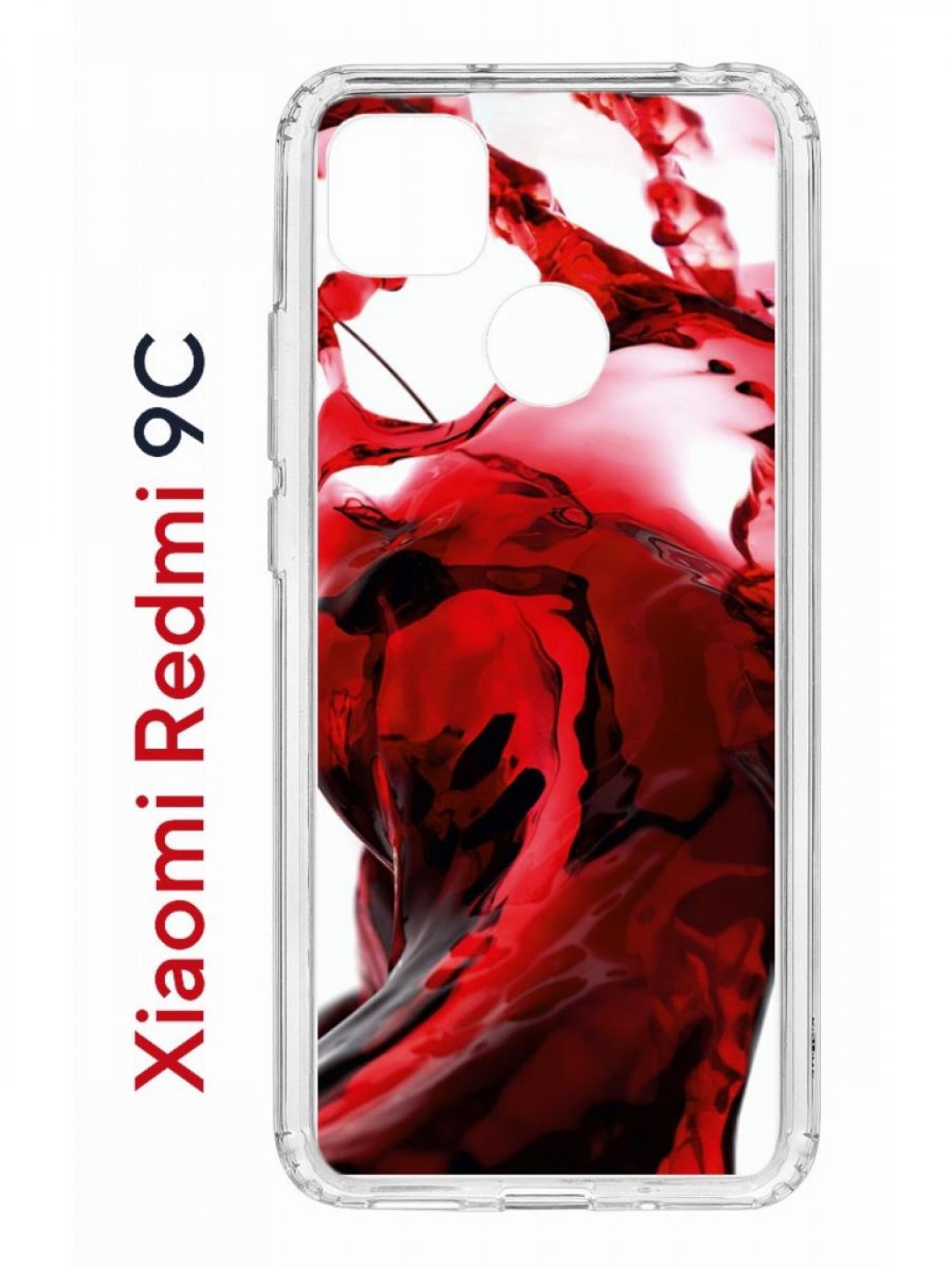 Чехол на Redmi 9C с принтом Kruche Print Вино,противоударный бампер с защитой камеры