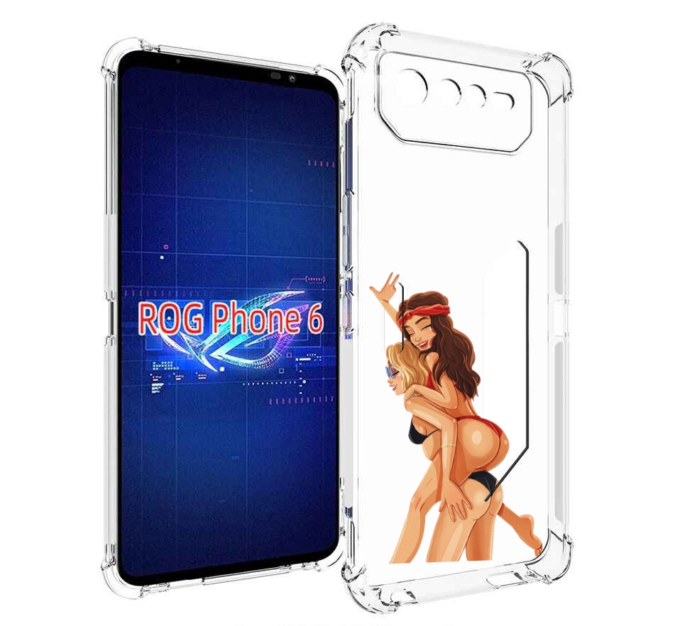 

Чехол MyPads две-подружки-в-купальниках женский для Asus ROG Phone 6, Прозрачный, Tocco