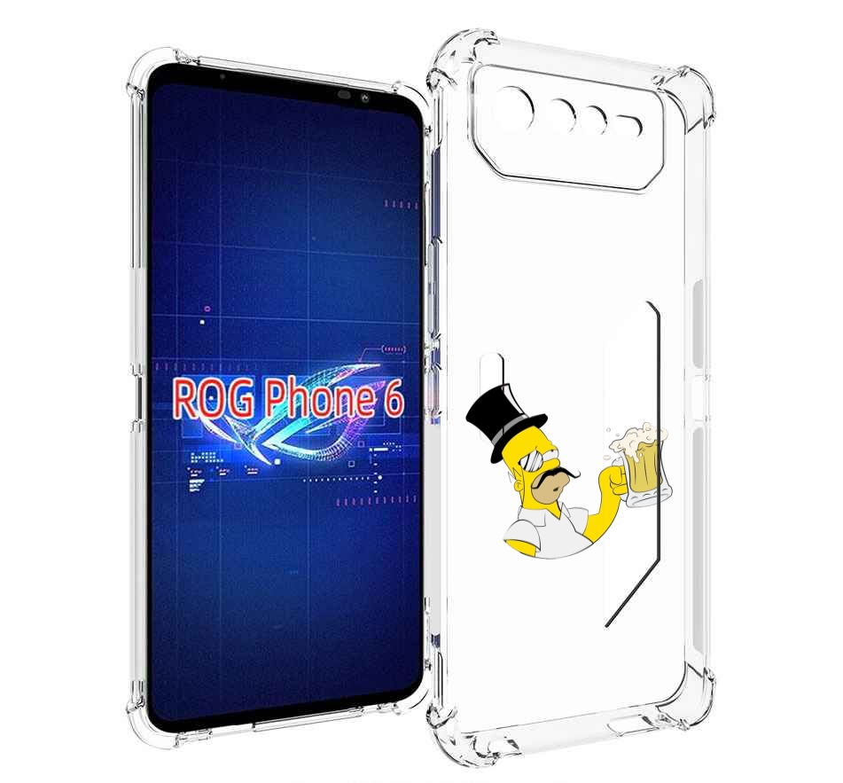 

Чехол MyPads гомер-с-напитком для Asus ROG Phone 6, Прозрачный, Tocco