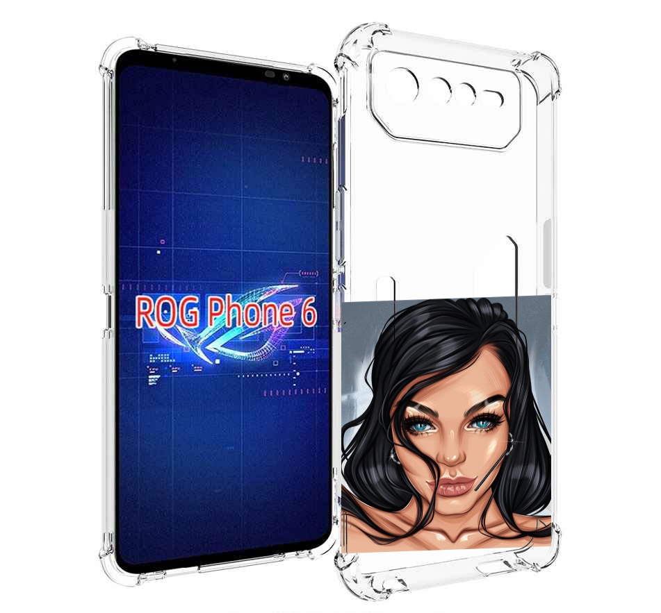 

Чехол MyPads голубые-глаза-у-брюнетки женский для Asus ROG Phone 6, Прозрачный, Tocco