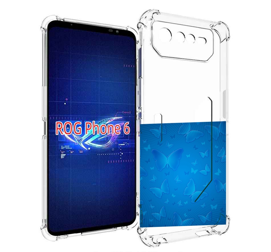 

Чехол MyPads голубые-бабочки для Asus ROG Phone 6, Прозрачный, Tocco