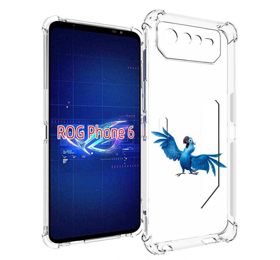 

Чехол MyPads голубой-попугайчик для Asus ROG Phone 6, Прозрачный, Tocco