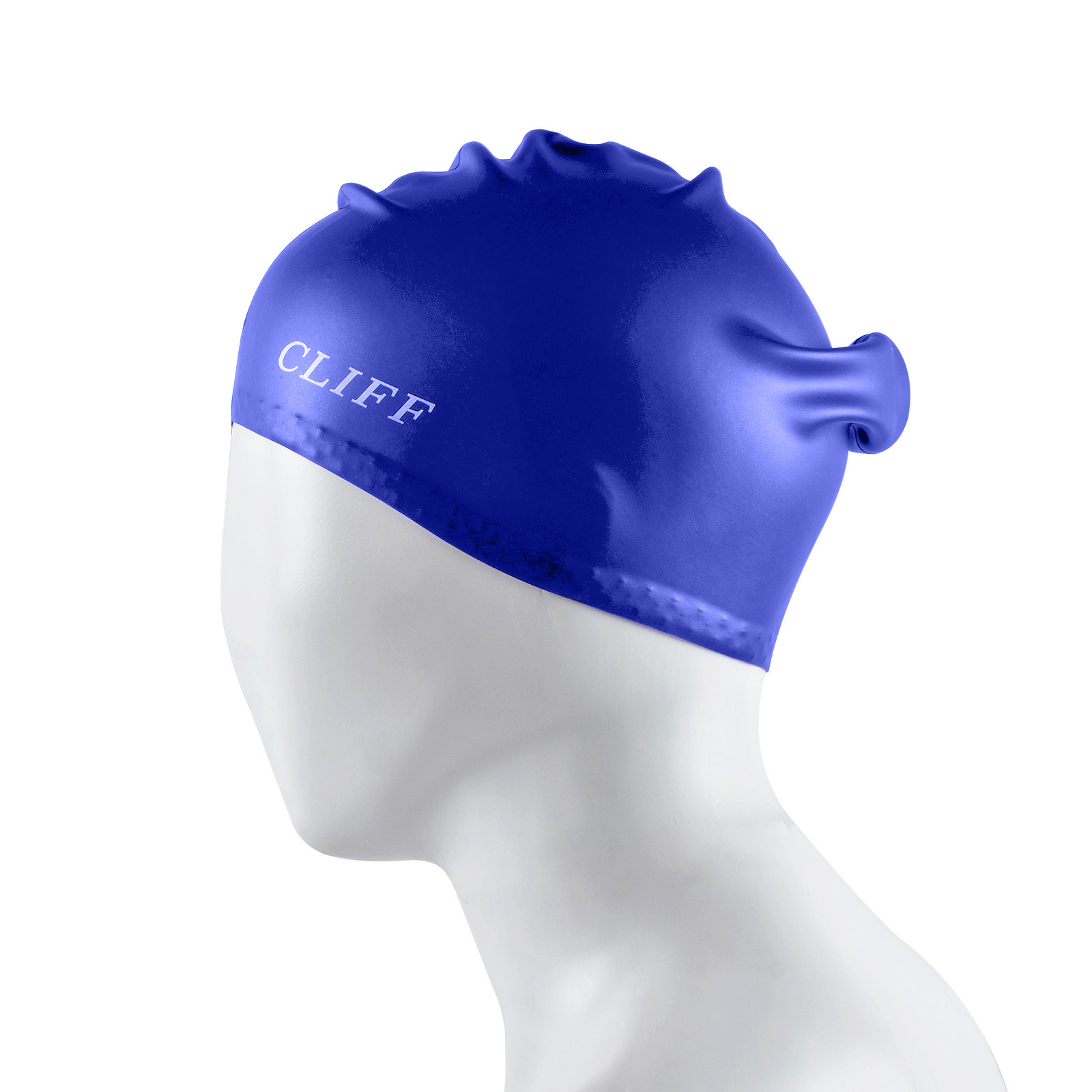 Шапочка для плавания CLIFF силиконовая CS13/2, для длинных волос, синяя