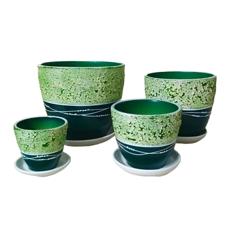 

Горшок 0,35л с подставкой "Фактура зеленая"