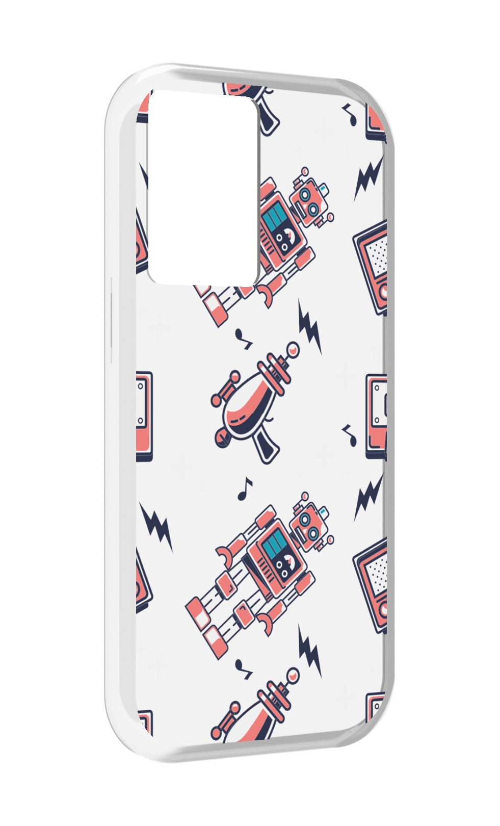 

Чехол MyPads мини-роботы для OnePlus Nord N20 SE, Прозрачный, Tocco
