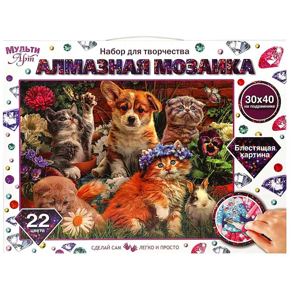 Алмазная мозаика MultiArt Животные, 30х40 см