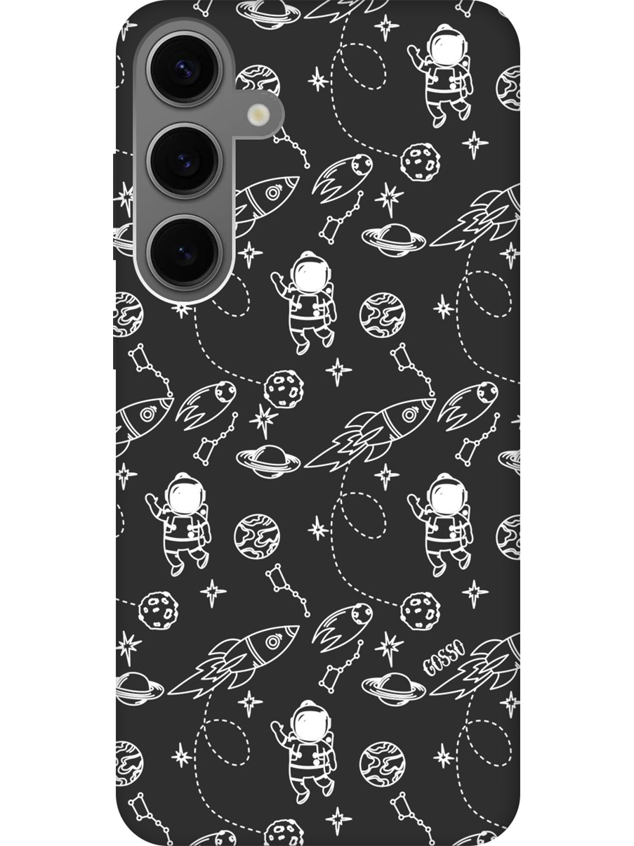 

Силиконовый чехол на Samsung Galaxy S24+ с рисунком "Space W" Soft Touch черный, Черный;белый;серый, 20011907