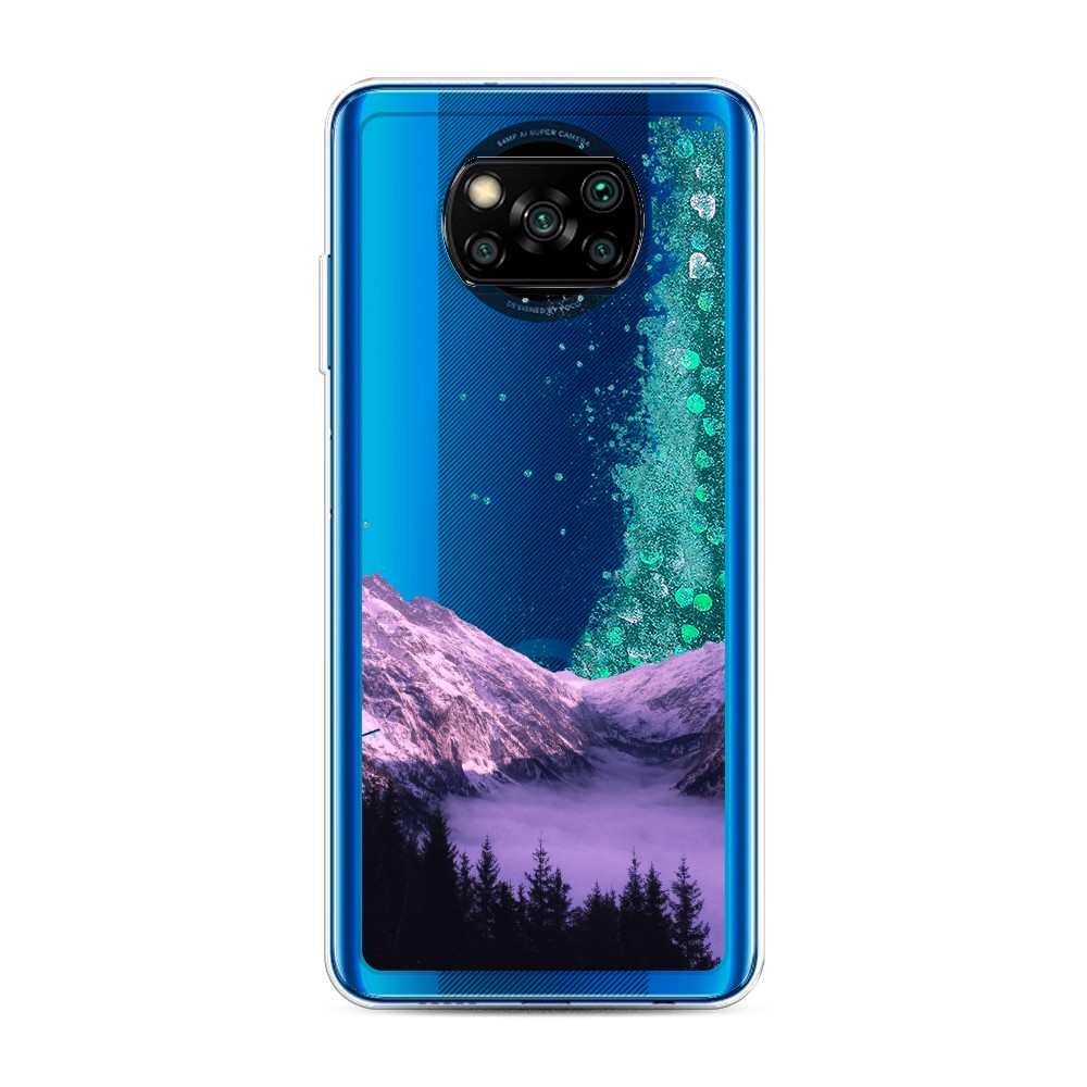 

Жидкий чехол с блестками "Горный туман" на Xiaomi Poco X3 NFC, 39295-1