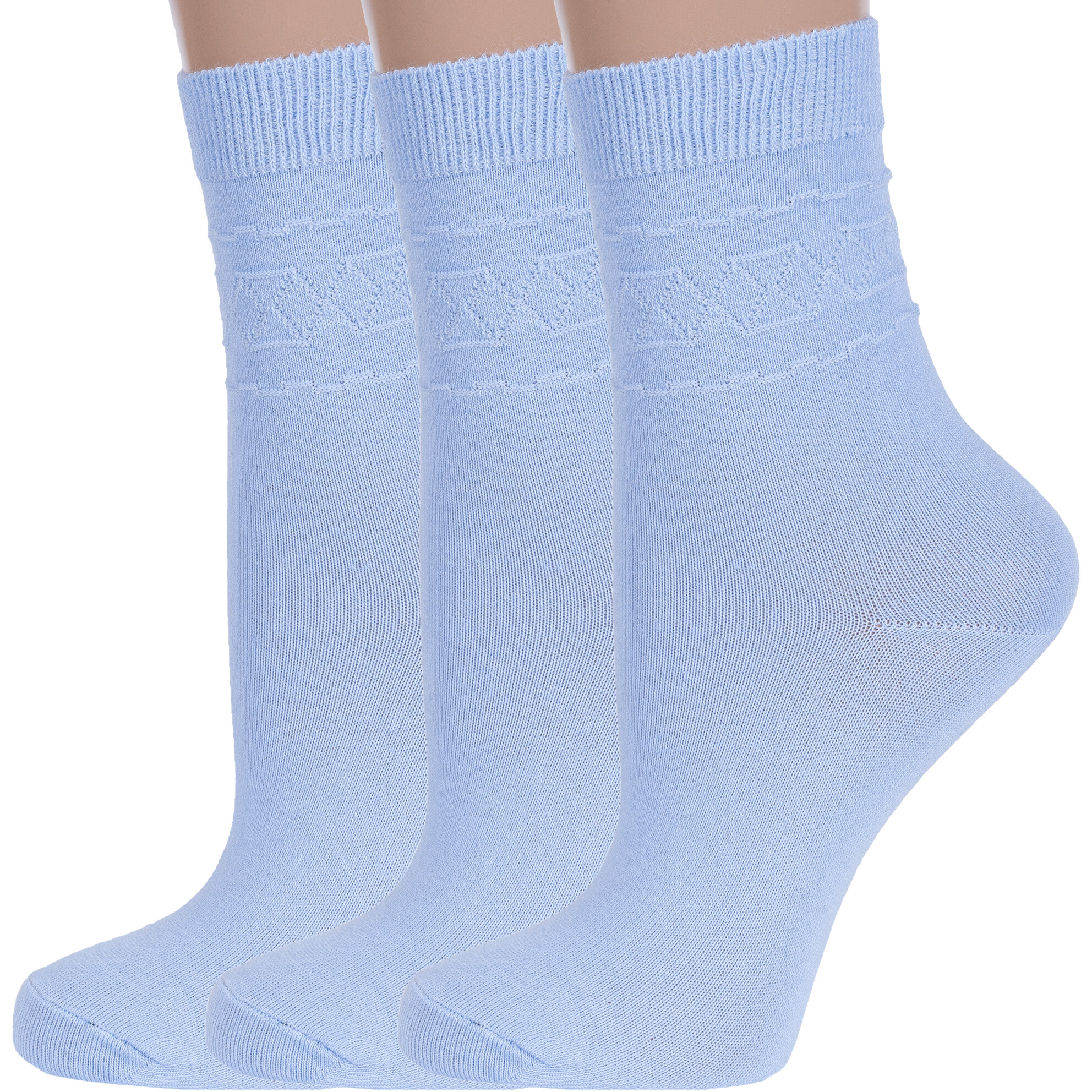 Комплект носков женских Rusocks 3-С-400/1 голубых 23-25, 3 пары