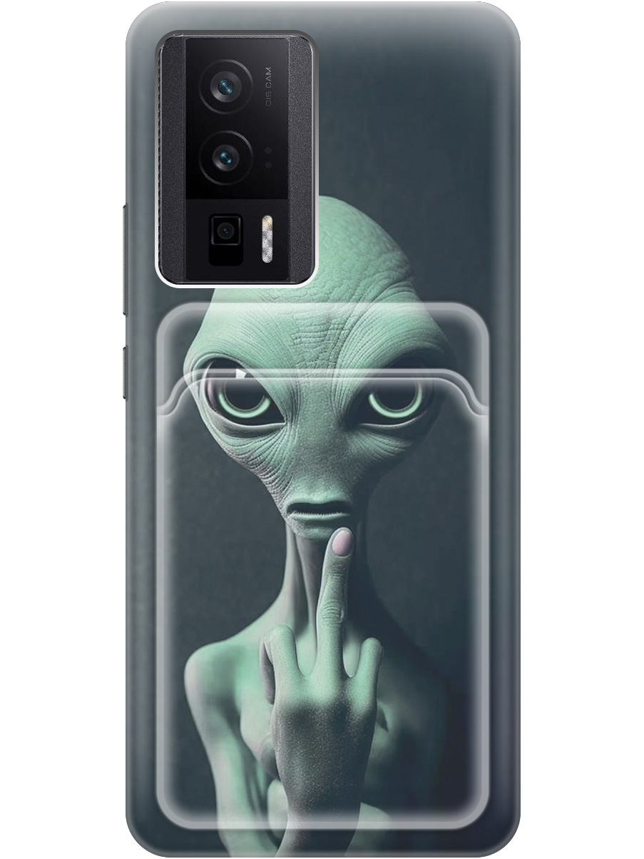 

Силиконовый чехол на Poco F5 Pro с рисунком "Инопланетянин", Зеленый;синий;черный, 20011994