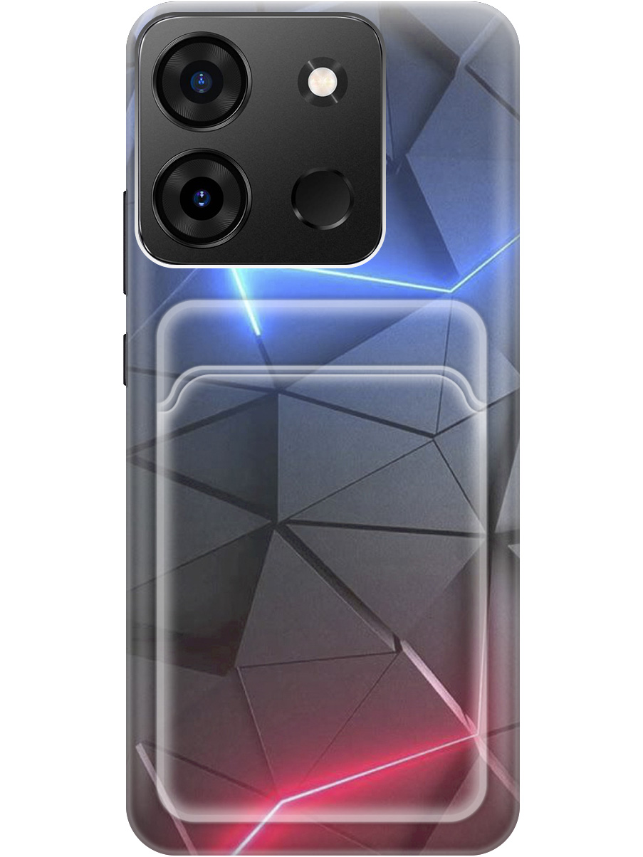 

Силиконовый чехол на Infinix Smart 7 Plus с рисунком "Графитовые грани", Серый;синий, 20011993