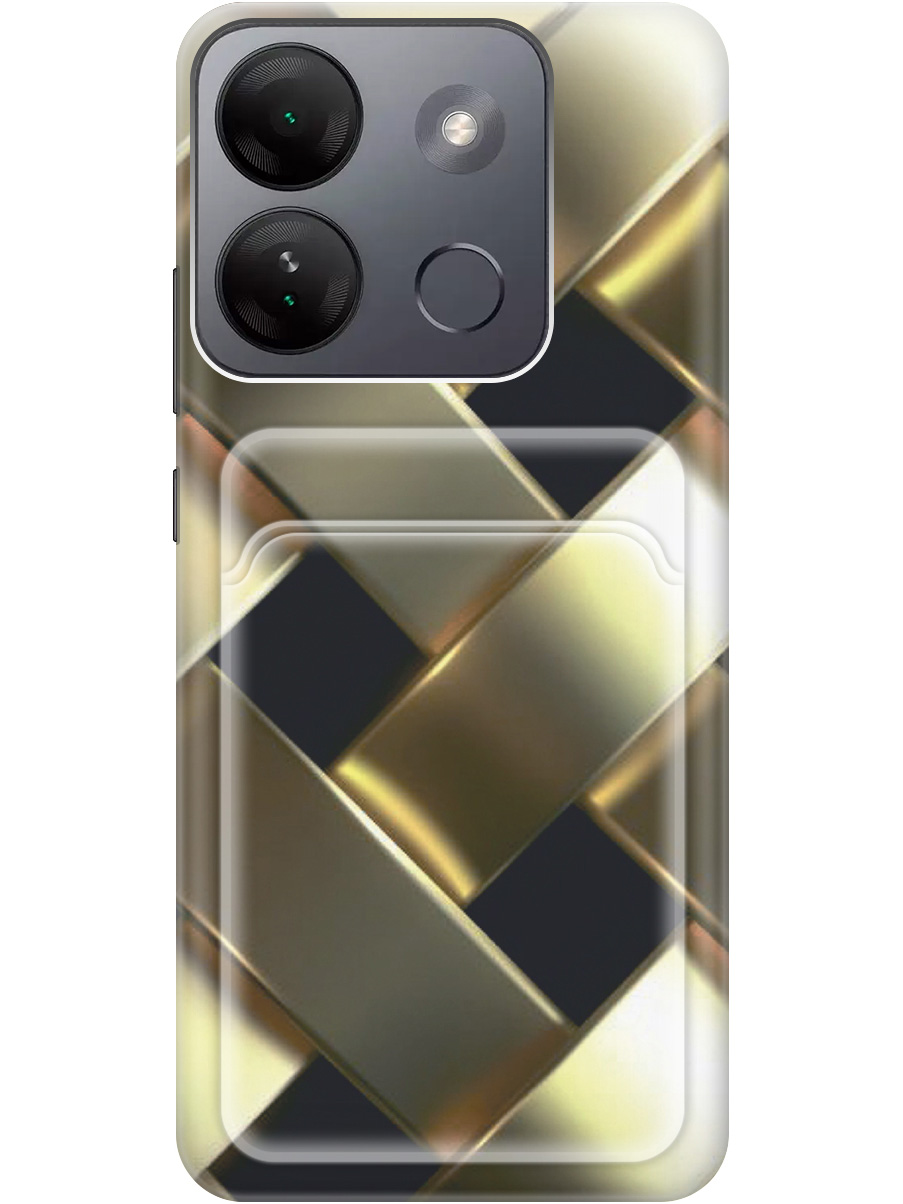 

Силиконовый чехол на Infinix Smart 7 HD с рисунком "Золотистое плетение", Золотистый;черный, 20011992