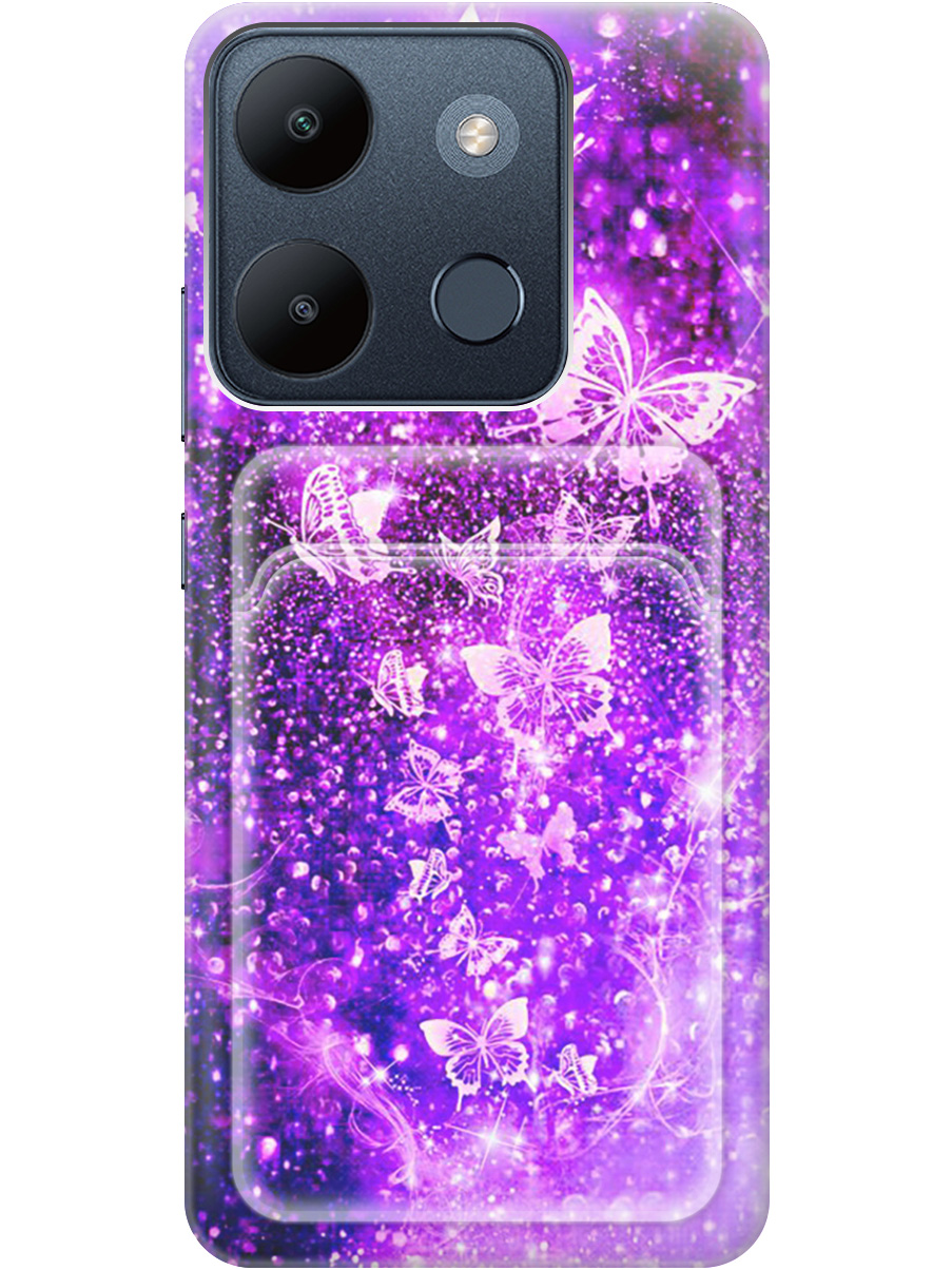 

Чехол на Infinix Smart 7 / Tecno Spark Go 2023 / Pop 7 / Pop 7 Pro "Фиолетовые бабочки", Фиолетовый;черный, 20011991