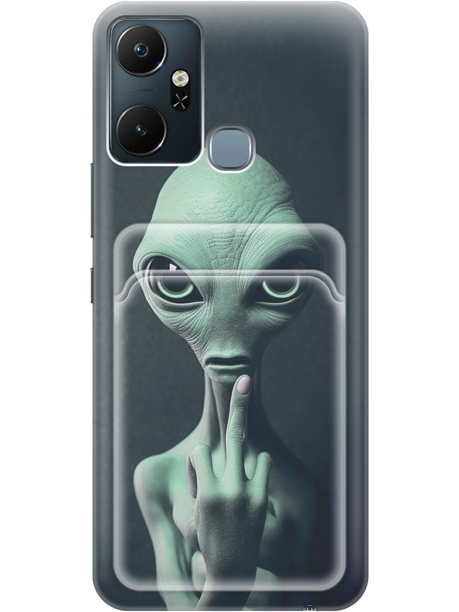 

Силиконовый чехол на Infinix Smart 6 Plus с рисунком "Инопланетянин", Зеленый;синий;черный, 20011990
