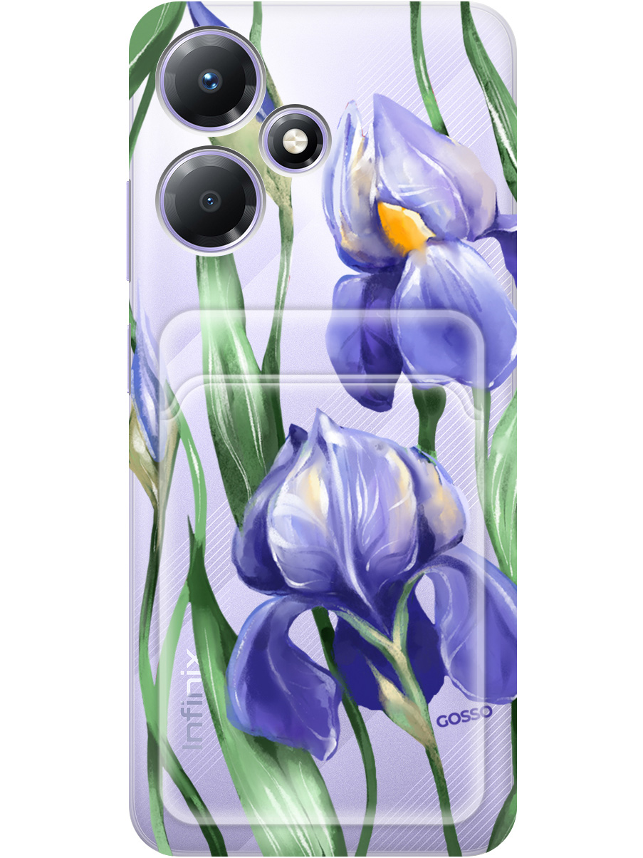 

Силиконовый чехол на Infinix Hot 30 Play с рисунком "Amazing Irises" прозрачный, Прозрачный;белый;синий, 20011989