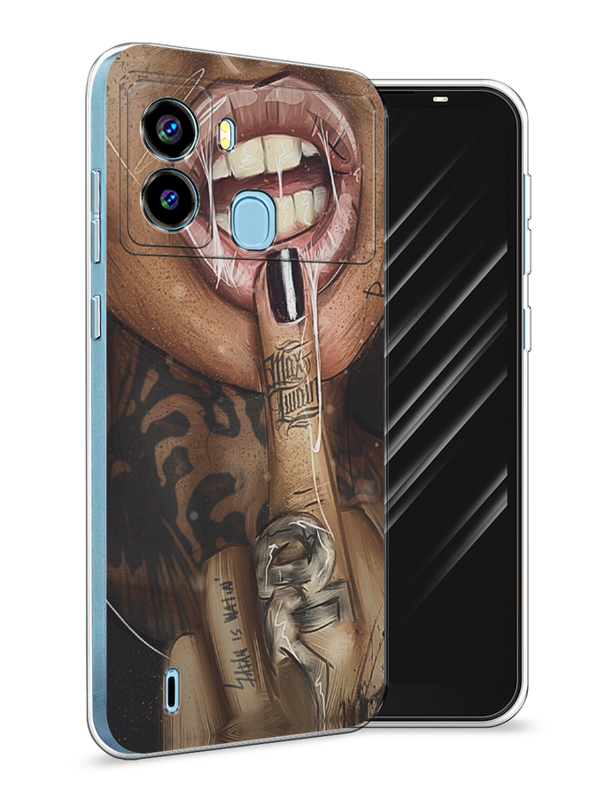 

Чехол Awog на Tecno Pop 6 "Девушка с татуировками", Разноцветный, 302050-9