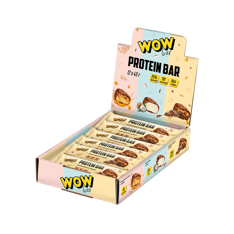 

PrimeKraft WOW Protein Bar, 12 шт, вкус: сливочный кокос в глазури